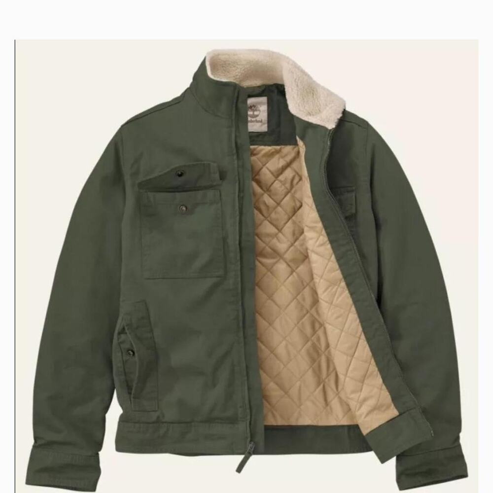Timberland green jacket with fleece